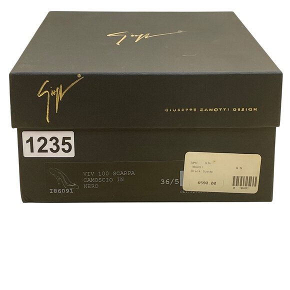 Giuseppe Zanotti Women’s Black Suede Rhinestone Accent VIV 100 Heels Size 6.5 - Picture 10 of 11